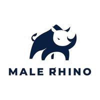 male rhino maskot clean logo design inspiration vector
