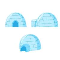 Seo of igloo isolated on white background. Icy cold house in flat design. vector