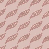 Grom etric foliage leaf ornament seamless hand drawn pattern. vector