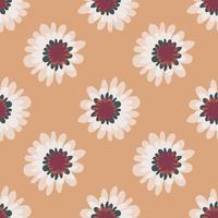 Seamless floral pattern in pastel tones. Beige background and white flowers. vector