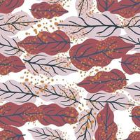 Abstract autumn leaves seamless pattern. Botanical leaf background. vector