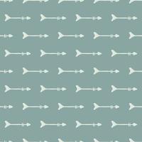 White arrows seamless pattern on light blue background. Horizontlally elements. vector
