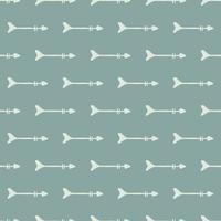 White arrows seamless pattern on light blue background. Horizontlally elements. vector