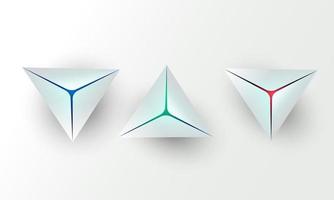 Fondo de formas de triángulo 3d blanco abstracto. concepto de tecnología digital de diseño vectorial de ilustración. vector