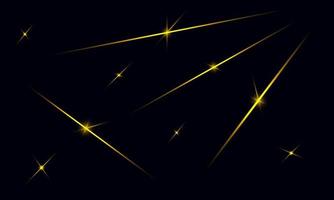 Abstract blue polygon triangles shape pattern background with golden line and lighting effect luxury style. Illustration Vector design digital technology concept.