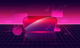 Abstract holography with data and graph on Glasses of Retro Sci-Fi Background vector