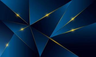 Abstract blue polygon triangles shape pattern background with lighting effect luxury style. Illustration Vector design digital technology concept.