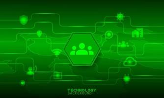 Reduce Capacity icon in a green hexagon. Connection and Communication concept. vector