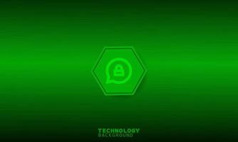 Chat private icon in green hexagon with green background. vector