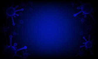 Vector of Coronavirus 2019 and Virus background with blue light.