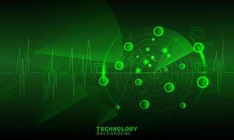 Radar Scan technology concept. technology background. neon effect. circuit board concept. Hi-tech digital technology. vector