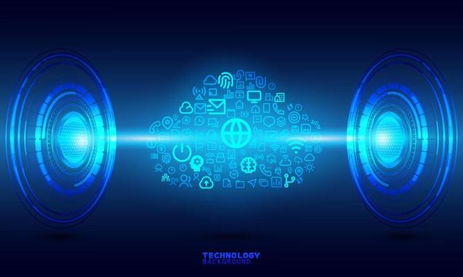 Business innovation technology concept. technology background. neon effect. circuit board concept. Hi-tech digital technology.