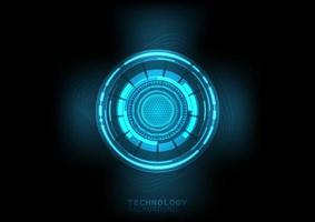 vector background abstract technology communication concept. Cyber circle laser figure on abstract background . Blue color.