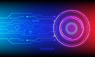 Fondo abstracto de tecnología de luz azul y roja Concepto de comunicación de alta tecnología. vector