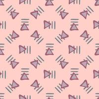 Abstract geometric square and triangular shapes seamless pattern on pink background. Simple ethnic wallpaper. vector