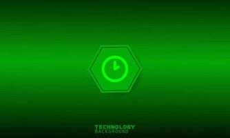 Chat Time Filled icon in a green hexagon. Connection and Communication concept. vector