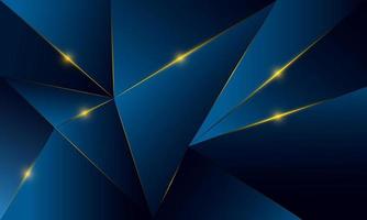 Abstract blue polygon triangles shape pattern background with lighting effect luxury style. Illustration Vector design digital technology concept.