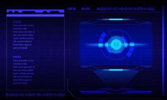 fondo de tecnología abstracta futurista. circuito de símbolo de icono. vectorial e ilustración. El panel de control de bloqueo de hud futurista de ciencia ficción muestra el fondo de la pantalla de tecnología de realidad virtual. vector