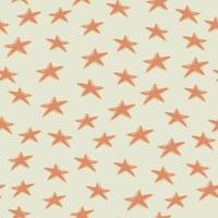 Random seamless pattern with orange cookies in star shapes. New year geometric dessert on light grey background. vector