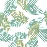 Isolated seamless botanic new year pattern with green and blue fir branches. White background. vector