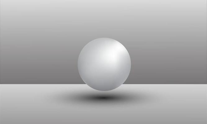 3D illustration of balls of different sizes hanging in space. 3D rendering isolated on white background.
