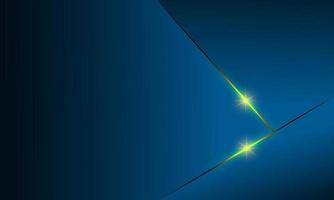 Abstract blue polygon triangles shape pattern background with golden line and lighting effect luxury style. Illustration Vector design digital technology concept.