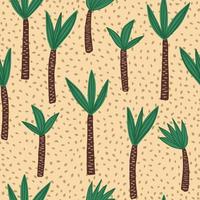 Palm seamless pattern in hand drawn style. Endless print texture. vector