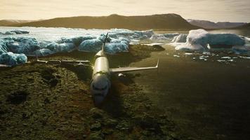 8K plane wreck on the black beach photo