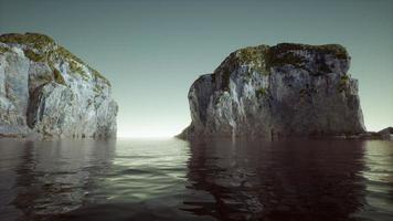 8K islands of Norway with rocks and cliffs photo