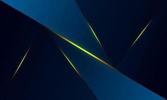 Abstract blue polygon triangles shape pattern background with golden line and lighting effect luxury style. Illustration Vector design digital technology concept.