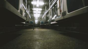 Inside of New York Subway empty car photo