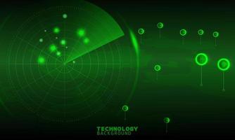 concepto de tecnología de escaneo de radar. fondo de tecnología. efecto neón. concepto de placa de circuito. tecnología digital de alta tecnología. vector