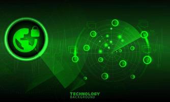 Radar Scan technology concept. technology background. neon effect. circuit board concept. Hi-tech digital technology. vector