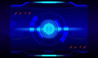 Futuristic abstract technology background. Icon symbol circuit. Vector and illustration. Sci-fi futuristic HUD lock dashboard display virtual reality technology screen background.