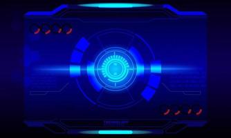 Futuristic abstract technology background. Icon symbol circuit. Vector and illustration. Sci-fi futuristic HUD lock dashboard display virtual reality technology screen background.