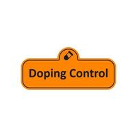 Caution, doping control. Warning sign. Test-tube icon. Vector