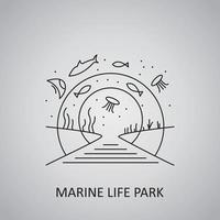 Marine Life Park in Singapore, Sentosa island. Icon vector