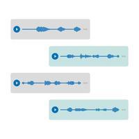 plantillas de mensajes de audio. redes sociales. chat de mensajes de voz. vector