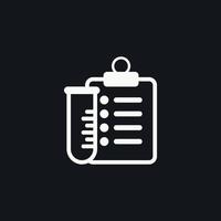 Doping control line icon. Notebook and test-tube icon. Drug testing line icon. Vector