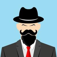 Serious man in a cowboy hat vector