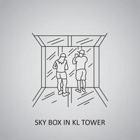 Sky box in Kuala Lumpur tower in Malaysia vector