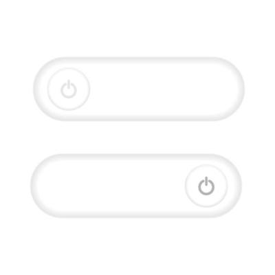 On and Off toggle switch buttons on white background - lock and unlock icon - padlock in neumorphic design. Neumorphism