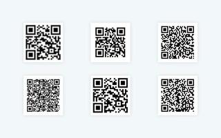 Set of various types of qr code. Collection qr code on white background. Sample various qr code for scan. Vector