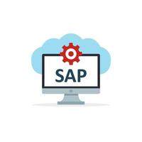 SAP Business process automation software. Cloud software icon. System software enterprise resource planning vector