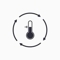 Simple thermometer icon. Climate control system. Vector