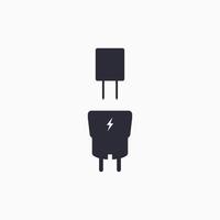 Plug adapter with smartphone USB charger adapter. Lightning icon. Vector