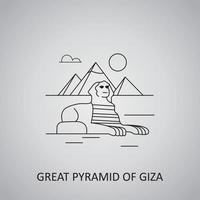 gran icono de la pirámide de giza. diseño plano de las pirámides de giza vector