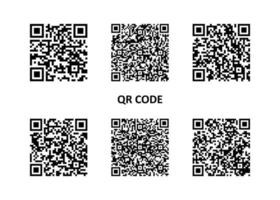 conjunto de icono de código qr. muestra para escaneo de teléfonos inteligentes. varios códigos qr para negocios. colección de código qr. vector