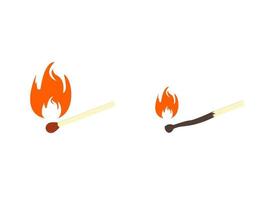 Burning safety and burning out matches. Working burnout conception. Vector