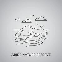 aride icono de reserva natural. la isla de los pájaros aride, seychelles vector